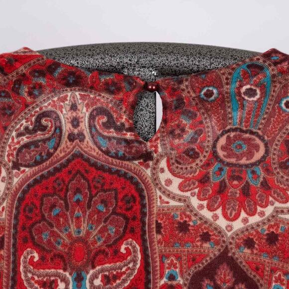 Talbots Pure Merino Wool Patterned Pullover Sweater Reds Teal Size SMALL PETITE - Picture 5 of 6